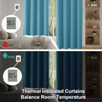 Simplebrand Ava Turquoise Short Blackout Curtains for Bedroom 54 Inches Long 2 Panels Set, Solid Thermal Insulated, Energy Saving Window Treatment Curtains Blackout Drapes, W40 x L54 Inch, Turquoise