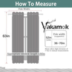 Yakamok Burgundy Red Blackout Curtains 63 Inches Long for Bedroom 52" Wide