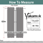 Yakamok Room Darkening Curtains 52x63 inch Length Burgundy Red-Living Room