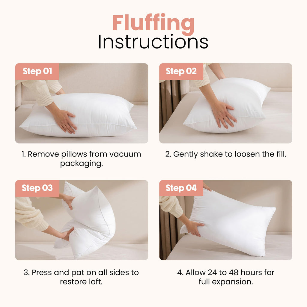 Utopia Bedding 20x26 Pillow Inserts, White Throw Pillows for Couch, 2 Pack