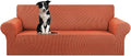 KEKUOU Stretch Oversized Couch Covers for Sofa Slipcover,Pureed Pumpkin