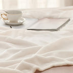 Bedsure GentleSoft Fleece Blankets Queen Size Cream - Mothers Birthday Gifts for Women Bed Blanket Soft Lightweight Plush Fuzzy Cozy Luxury Microfiber, 90x90 inches
