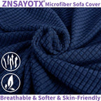 ZNSAYOTX Super Stretch Chair Slipcover Universal Sofa Chair Covers for Living Room Dogs Pet Furniture Protector Spandex Armchair Slipcovers with Anti Slip Foam Sticks (Navy Blue, Chair)
