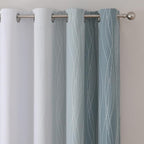 Stone Blue and Greyish White Blackout Curtains for Living Room 72 Inch Long