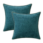MIULEE Decorative Couch Throw Pillow Covers 18x18 Inch Dark Teal 2 Pack