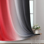 Estelar Textiler Red and Black Ombre Blackout Bedroom Curtains 72 Inch Long