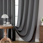 CUCRAF Light Grey Blackout Curtains 96 inch Length 2 Panels Set, Rod Pocket Room Darkening Drapes for Bedroom Living Room, Insulated Thermal Light Blocking Window Curtain (W52 x L96 Inch)