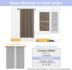 Simplebrand Ava Brown Short 36 Inches Blackout Curtain 2 Panels Set, Half Window Rod Pocket Privacy Curtain Tiers for Kitchen, Curtains Blackout for Bathroom Shades, W40 x L36 Inch, Brown