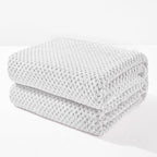 Exclusivo Mezcla Fleece Bed Blanket King Size, Super Soft and Warm Blankets for Couch, Sofa and Bed Waffle Textured, Cozy, Fuzzy and Lightweight (Heather Light Grey, 90x104 Inches)