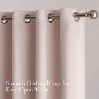 NICETOWN 100% Blackout Window Curtain Panels 84" Long, Pink, 2 Pieces, 52 inches Wide per Panel, Heat & Cold Blocking Faux Silk Drapes with Black Liner for Nursery, Thermal Insulated Draperies