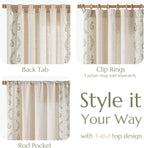 jinchan Belrose Linen Curtains for Bedroom Floral Curtains 63 Inch Length Linen Blend Sage Green Embroidered Drapes Farmhouse Flower Patterned Drapes for Living Room Window Treatments Set 2 Panels