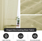 SpaceDresser Check Sheer Curtains 72 Inches 2 Panels Set, Rod Pocket Plaid Window Curtain for Living Room, Sage Green Semi Sheer Drapes for Kitchen Bedroom Children Room Yard（Sage Green, 52W x 72L）