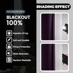 Yakamok 100% Blackout Curtains 84 Inch Length 2 Layers,Purple Curtains for Bedroom Ombre Room Darkening Grommet Gradient Drapes, Light Blocking Thermal Insulated Window Curtains for Living Room