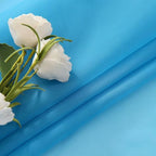 SpaceDresser Basic Rod Pocket Sheer Voile Window Curtain Panels Cyan Blue 1 Pair 2 Panels 52 Width 36 Inch Long for Kitchen Bedroom Children Living Room Yard（Cyan Blue, 52W x 36L）