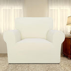 PureFit Super Stretch Chair Sofa Slipcover – Non Slip Soft Couch Sofa Cover, Washable Furniture Protector with Non Skid Foam and Elastic Bottom for Kids, Pets （Chair, Ivory）