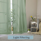 OWENIE Sheer Curtains, Sage Green Sheer Curtains 84 inch Length 2 Panels Set, Rod Pocket Voile Fimly Sheer Drapes for Living Room/Bedroom, 2pcs, Each 42" W x 84" L