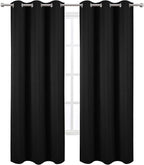 LEMOMO Black Thermal Blackout Curtains/42 x 84 Inch/Set of 2 Panels Room Darkening Curtains for Bedroom