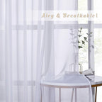 NICETOWN White Sheer Curtains for Bedroom Windows 84" Length with Width 37" Per Panel, Grommet Casual Voile Sheer with Light Filter Window Treatments for Nursery/Apartment/Living Room, Set of 2