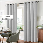 Yakamok White Linen Textured Curtains 63 Inches Long for Living Room
