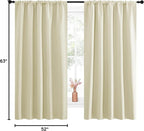 NICETOWN Blackout Curtains for Living Curtains, Room Darkening Curtains & Drapes for Kids Bedroom, Home Decoration Draperies (Beige, 52 in x 63 in (W x L), 2 PCs)
