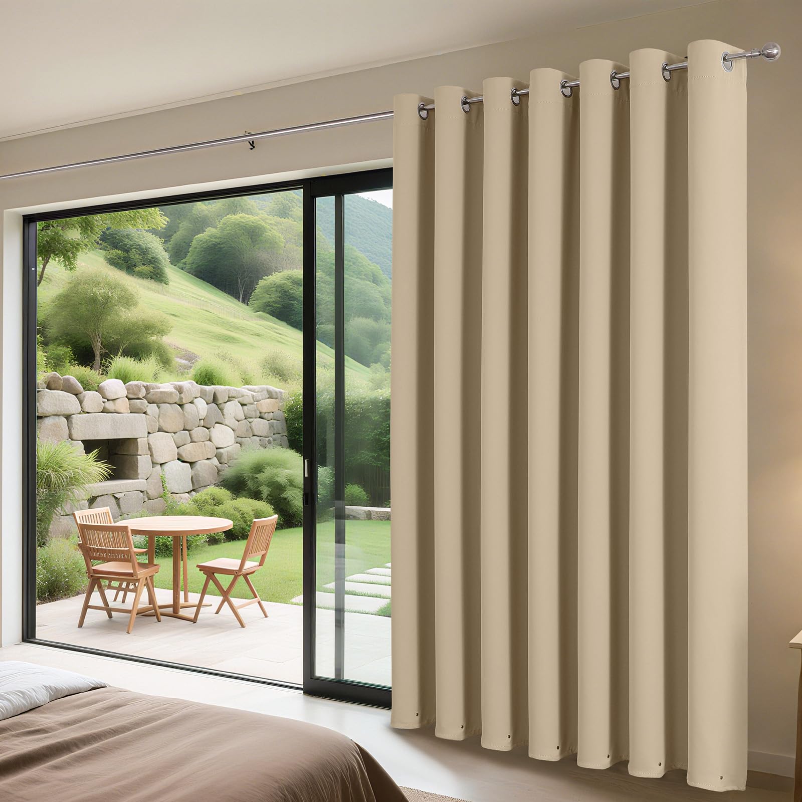 Joydeco Blackout Patio Sliding Door Curtains, Privacy Room Divider Curtains