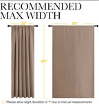 NICETOWN Room Darkening Curtains for Bedroom - Home Decoration Privacy Protection Thermal Insulated Solid Drapes/Draperies for Sliding Glass Door (Cappuccino, Set of 2, 70 x 95 inches)