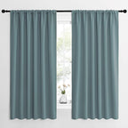 NICETOWN Greyish Blue Blackout Curtains Panels for Window, Thermal Insulated Rod Pocket Blackout Drapes/Draperies for Living Room (2 Panels, W62 x L63 inches)