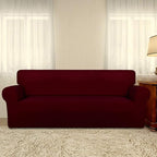 PureFit Super Stretch Sofa Slipcover – Spandex Non Slip Soft Couch Sofa Cover, Washable Furniture Protector with Non Skid Foam and Elastic Bottom for Kids, Pets （Sofa, Wine）