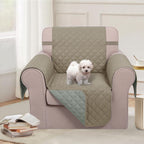 U-NICE HOME Reversible Oversized 28''Chair Covers, Khaki/Light Grey