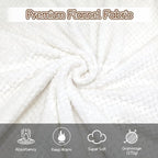 4 Pack Fleece Throw Blankets 50x60 Inches - Oeko-Tex Certified 100, 270 GSM Ultra Soft Plush for Bed, Couch and Cozy Gifts. 3D Waffle Texture, No Shedding No Pilling All Season (White)