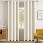 MIULEE Blackout Room Darkening Curtains Thermal Insulated Drapes Solid Window Treatment Set Grommet Top Light Blocking Curtain for Living Room/Bedroom 2 Panels 52 x 84 inch Length Birch