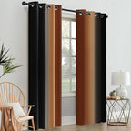 SimpleHome Ombre Room Darkening Curtains 84 inches Length for Bedroom,Grommet Gradient Light Blocking Burnt Orange and Black Gradient Window Curtains for Living Room,2 Panels, 52x84 inches