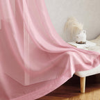 NICETOWN Pink Sheer Curtains for Living Room, Grommet Lightweight Gauzy Textured Sheer Panels Light Filtering Window Treatment for Girls Room, W54 x L108, 2 Panels