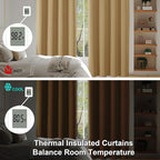 Simplebrand Ava Gold Short Blackout Curtains for Bedroom 45 Inches Long 2 Panels Set, Solid Thermal Insulated, Energy Saving Window Treatment Curtains Blackout Drapes, W40 x L45 Inch, Gold