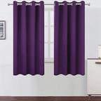 LEMOMO Blackout Curtains 52 x 63 inch/Purple Curtains Set of 2 Panels/Thermal Insulated Room Darkening Bedroom Curtains