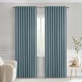 MIULEE Greyish Blue Back Tab Blackout Curtains 52x90 Inch Long 2 Panels Set