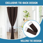 H.VERSAILTEX Doorway Curtain Blackout Closet Door Curtain Room Divider Window Treatment Curtain for Bedroom Thermal Insulated Privacy Drape Soundproof Grommet, 42 x 80 inches, 1 Panel, Chocolate Brown
