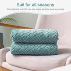 Exclusivo Mezcla Fleece Throw Blanket for Couch Sofa, 50”x70”, Celadon