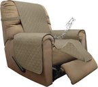 ISSUNTEX Double Protection 100% Waterproof Recliner Covers for Living Room, Reversible Furniture Protector Recliner Couch Sofa Slipcover for Dogs, Pets, Kids (Recliner, Beige/Beige)