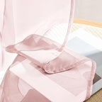 MIULEE Blush Pink Sheer Curtains 96 Inches Long, 4 Panels Set, Light Filtering Rod Pocket Voile Drapes for Living Room and Bedroom, Airy Soft Fabric Window Treatments, 42 x 96 Inches