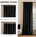 MIULEE Black Velvet Curtains 84 inches 2 Panels - Luxury Blackout Curtains for Bedroom Living Room Thermal Insulated Super Soft Window Drapes Rod Pocket & Back Tab, Halloween Decor, W52 x L84 inches