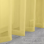 OVZME 2 Pack: Basic Mustard Yellow Sheer Curtain 84 Inches Long for Bedroom, Airy Light Filtering Voile Drapes for Living Room, Each 42W x 84L