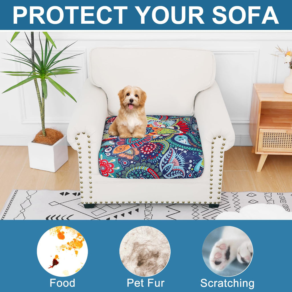 Smiry Printed Couch Cushion Covers, Stretch Couch Covers for Sofa