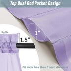 Lavender Sheer Curtains 63 Inch Length 2 Panels, Voile Sheer Curtain for Living Room, Breathable Light Filtering Modern Window Treatments, Soft Fabric Dual Rod Pocket Drapes, 2x42Wx63L Inches