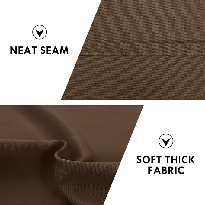 DWCN Wide Blackout Curtains for Bedroom Living Room 60 x 84 Inch Long Brown