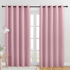 NICETOWN Blackout Draperies Curtains for Kids Room, Greyish Purple, Set of 2, 70 by 84 inches, Window Treatment Thermal Insulated Solid Grommet Blackout Drape Panels for Bedroom