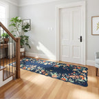 Rugflix 2x6 Runner Rug for Hallway, Washable Kitchen Runner Non Slip, Soft Low Pile Entryway Carpet, Vintage Floral Stain Resistant Long Laundry Room Rugs for Bedroom, Stairs