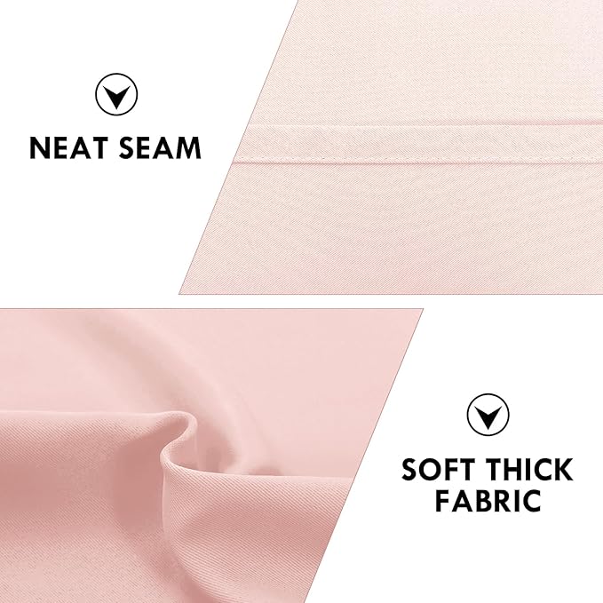 DWCN Blackout Curtains for Bedroom 42 x 45 Inch Long Blush Pink 2 Panels