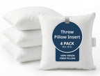 LANE LINEN 4 Pack 18x18 White Throw Pillow Inserts for Decorative Pillow Covers, Couch Pillows for Living Room, Fluffy Pillows for Bed