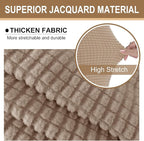 U-NICE HOME Stretch Futon Cover Armless Bed Slipcover - Soft Jacquard Fabric Washable for Pet Friendly, Camel
